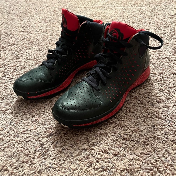 Adidas Mens D Rose Black Red Basketball Shoes Sneakers Size 11